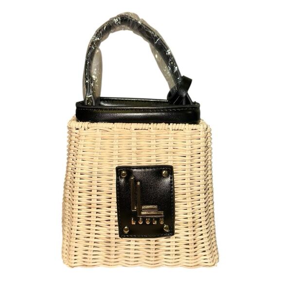 Loulu Handbags - NWT Loulu Cream & Black Wicker Mini Bag
